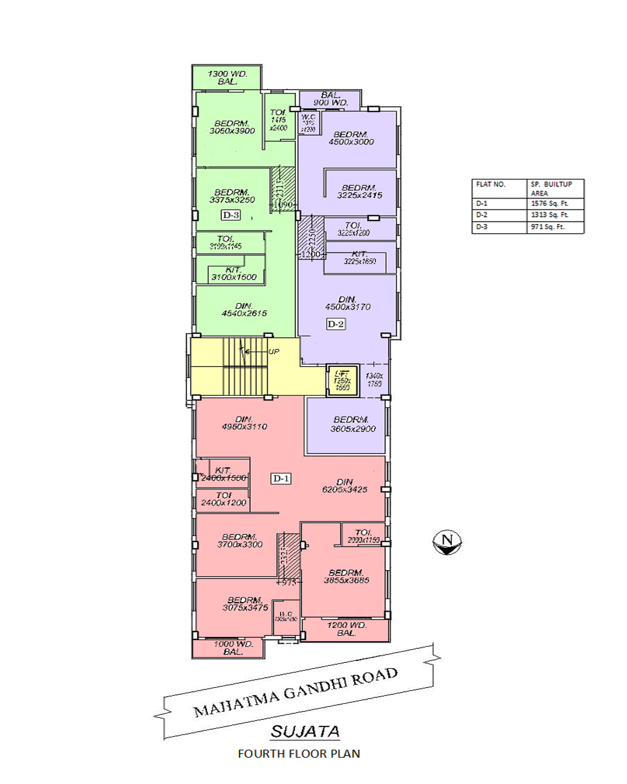 Forth Floor plan in Sujata Projects